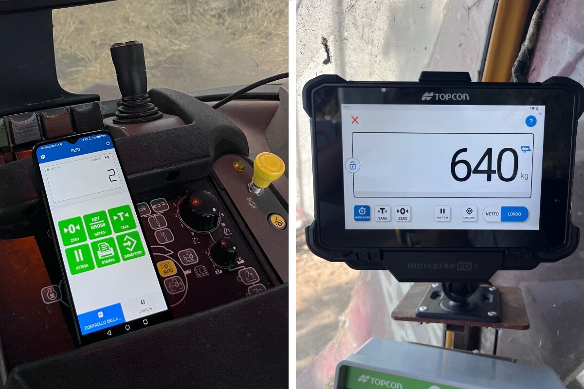 La preparazione dei carri avviene tramite App su cellulare o tablet del cliente o su Tablet FD1 ad uso professionale made by Topcon